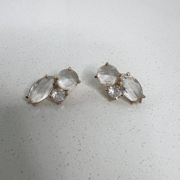 Kate Spade Faceted Crystal Cluster Stud Earrings Gold tone with crystal - Picture 5 of 8